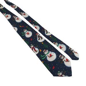 Yule Tie Greetings Mens Necktie Hallmark Snowman Office Work Casual Dad Gift